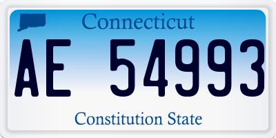 CT license plate AE54993
