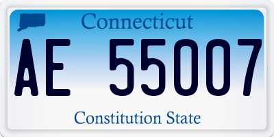 CT license plate AE55007