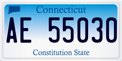 CT license plate AE55030