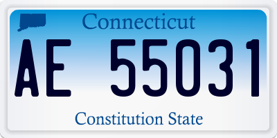 CT license plate AE55031