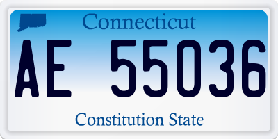 CT license plate AE55036