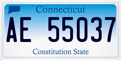 CT license plate AE55037