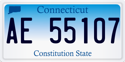 CT license plate AE55107