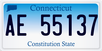 CT license plate AE55137