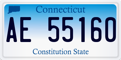 CT license plate AE55160