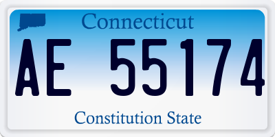 CT license plate AE55174