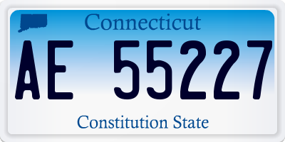 CT license plate AE55227