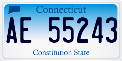 CT license plate AE55243