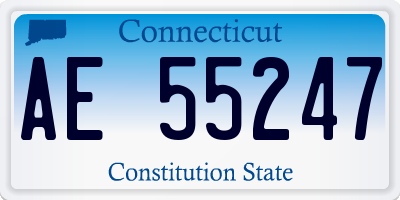 CT license plate AE55247