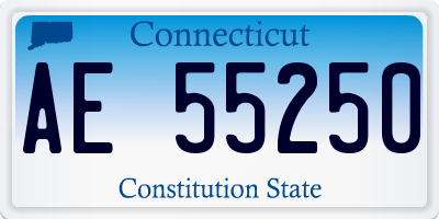 CT license plate AE55250