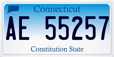 CT license plate AE55257