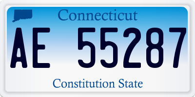 CT license plate AE55287