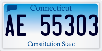 CT license plate AE55303