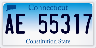 CT license plate AE55317