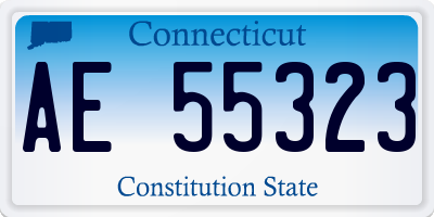CT license plate AE55323