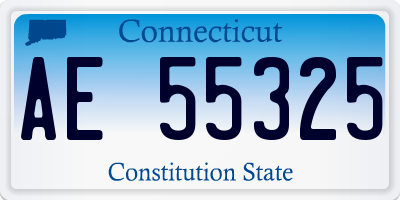 CT license plate AE55325