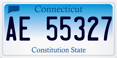 CT license plate AE55327