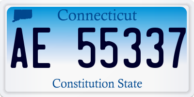 CT license plate AE55337
