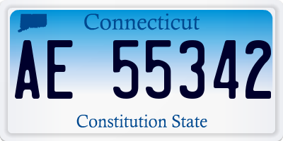 CT license plate AE55342