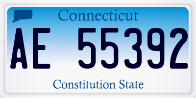 CT license plate AE55392