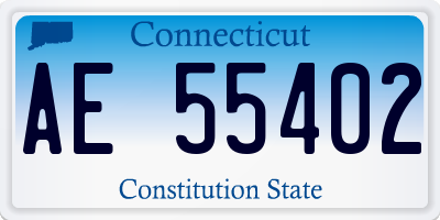 CT license plate AE55402
