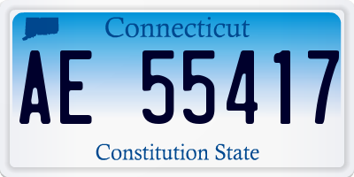 CT license plate AE55417