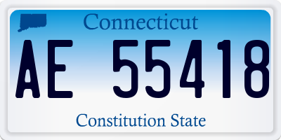 CT license plate AE55418