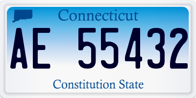 CT license plate AE55432