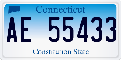 CT license plate AE55433