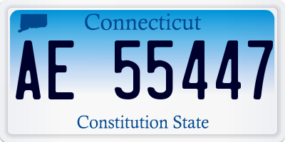 CT license plate AE55447