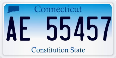 CT license plate AE55457