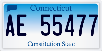 CT license plate AE55477