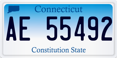 CT license plate AE55492