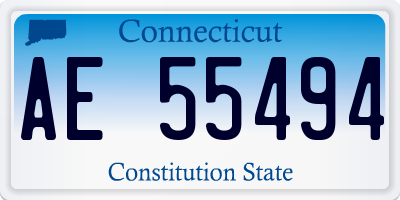 CT license plate AE55494