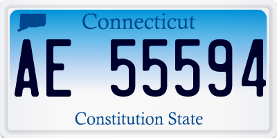 CT license plate AE55594
