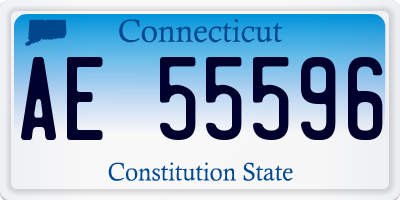 CT license plate AE55596