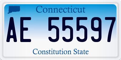 CT license plate AE55597