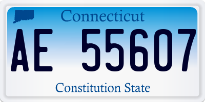 CT license plate AE55607