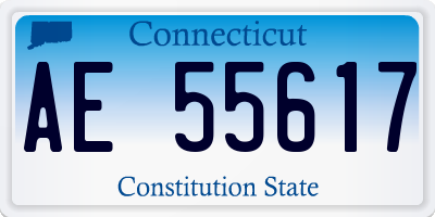 CT license plate AE55617