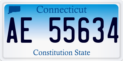 CT license plate AE55634