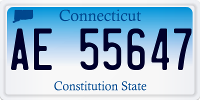 CT license plate AE55647