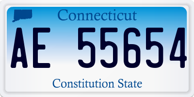 CT license plate AE55654