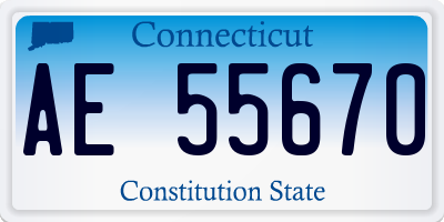 CT license plate AE55670