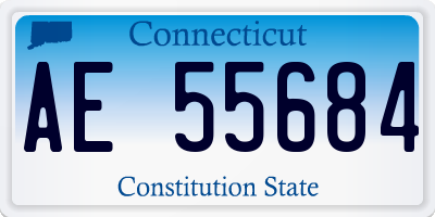 CT license plate AE55684
