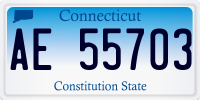 CT license plate AE55703
