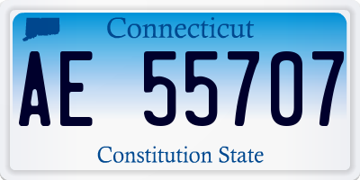 CT license plate AE55707