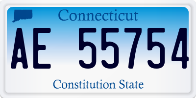 CT license plate AE55754