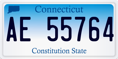CT license plate AE55764