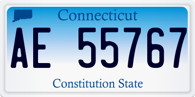 CT license plate AE55767