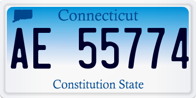 CT license plate AE55774